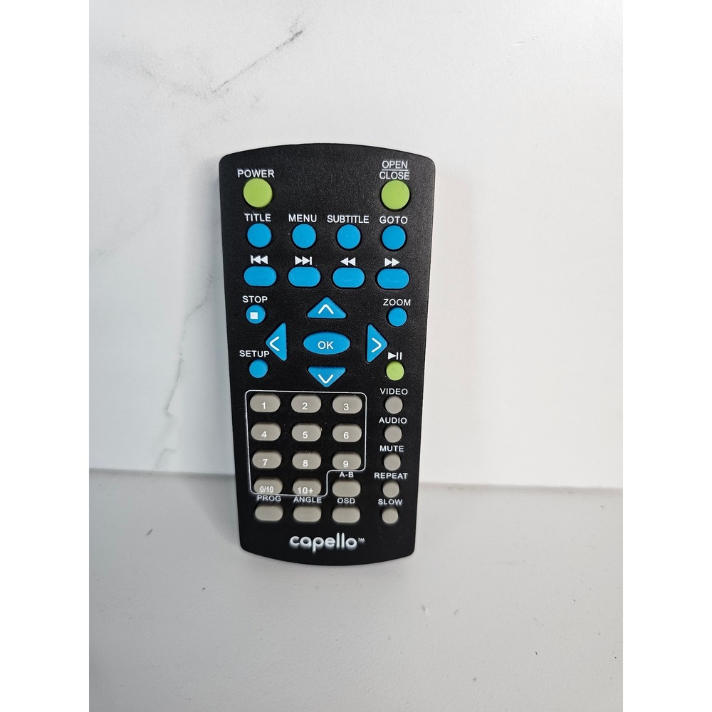Capello DVD Player Remote Control Black Replacement Controller TESTED / WORKS